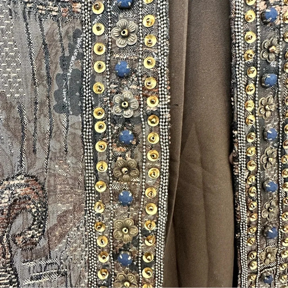 Chico's Nehru Paisley Blazer with bead and sequin detail Size 1 (M/8) - Picture 4 of 9